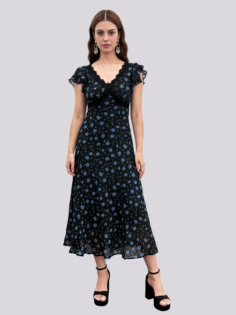 Midnight Bloom Maxi Dress