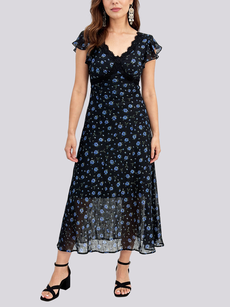 Midnight Bloom Maxi Dress