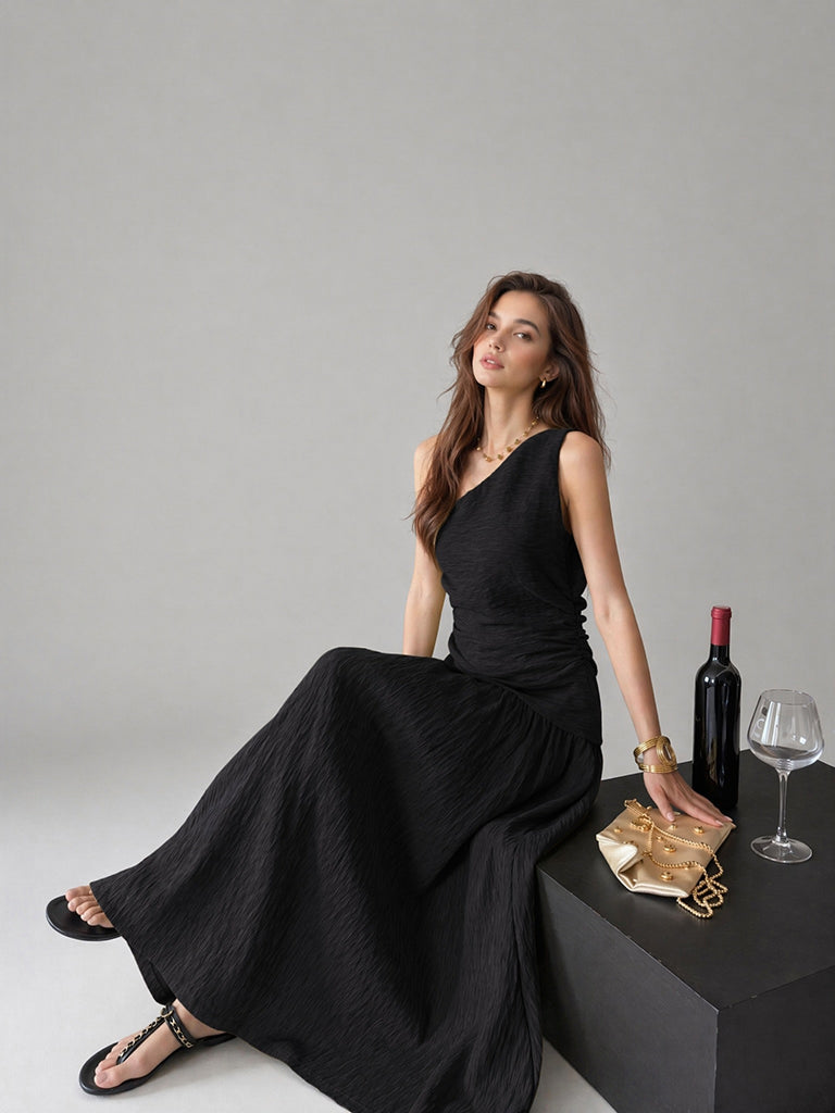 Midnight One-Shoulder Maxi