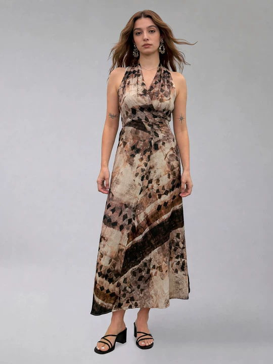 Watercolor Halter Dress