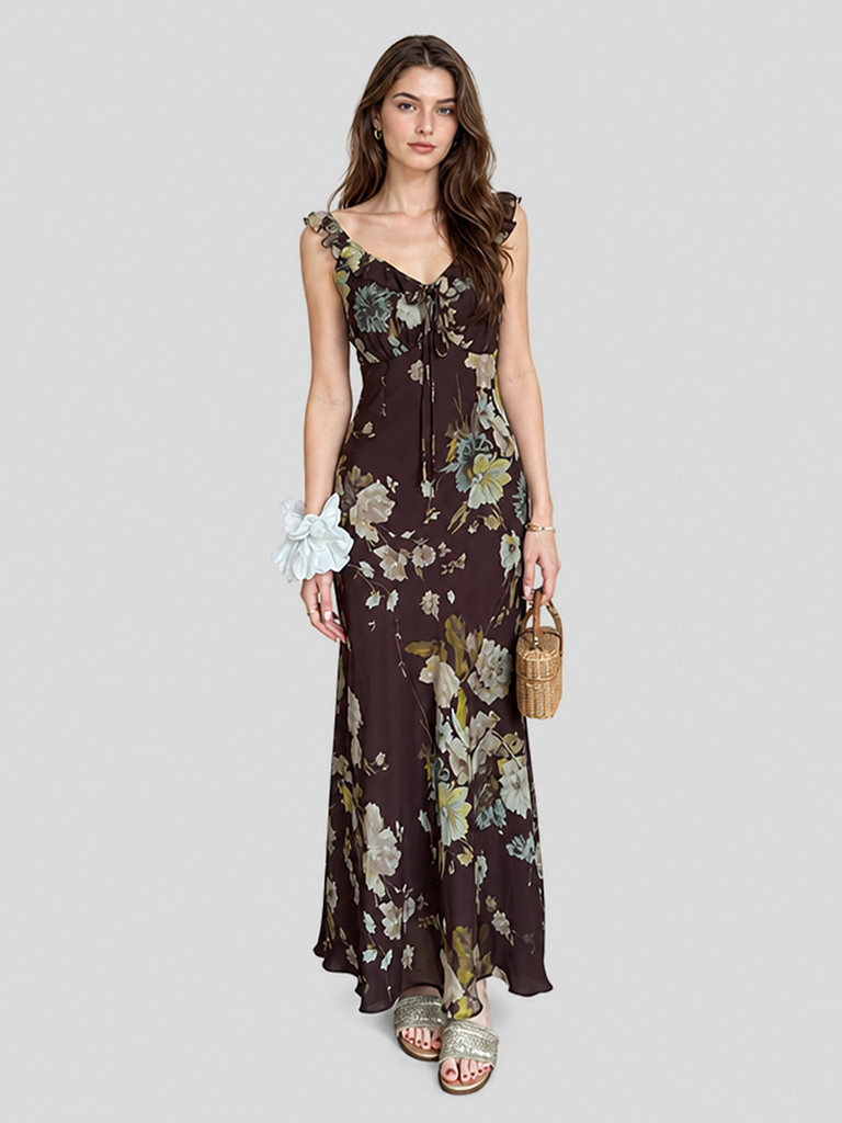 Chocolate Floral Maxi