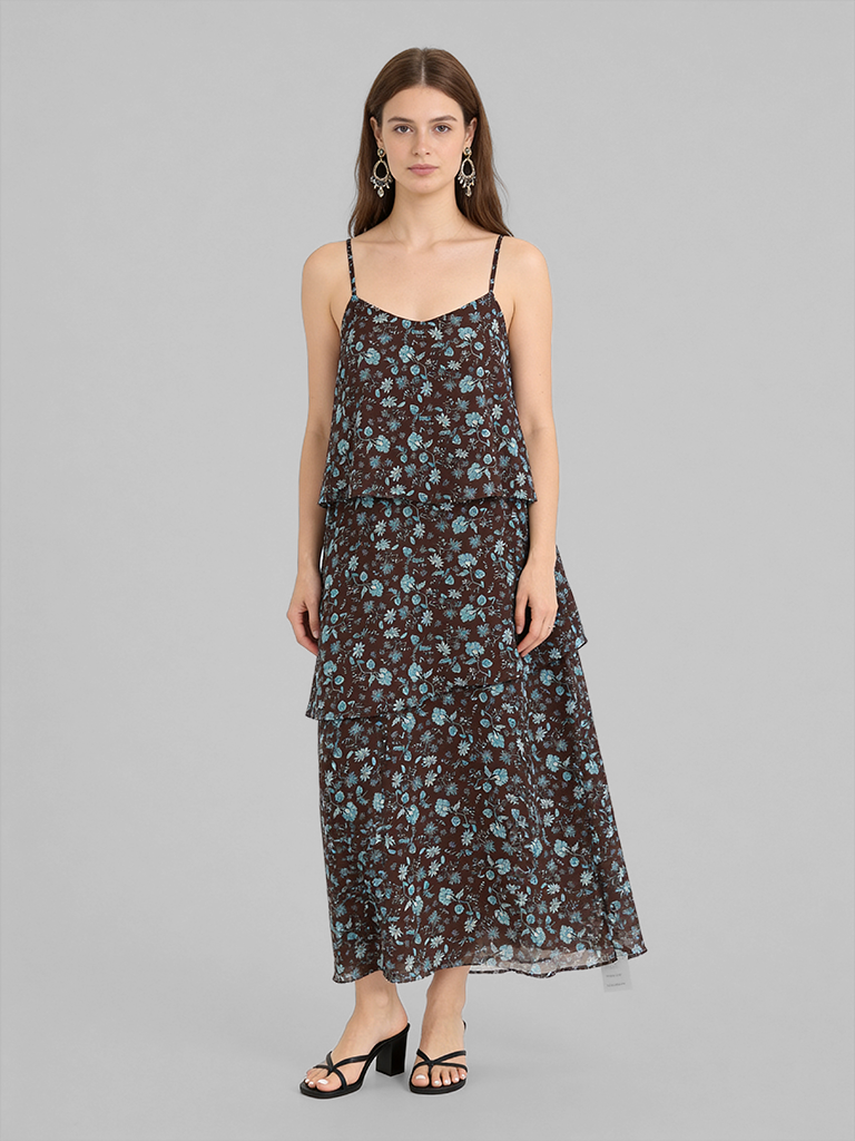 Chic Patterned Midi Dress