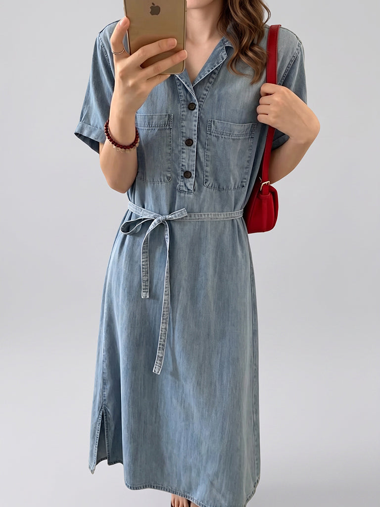 Chambray Comfort Dress