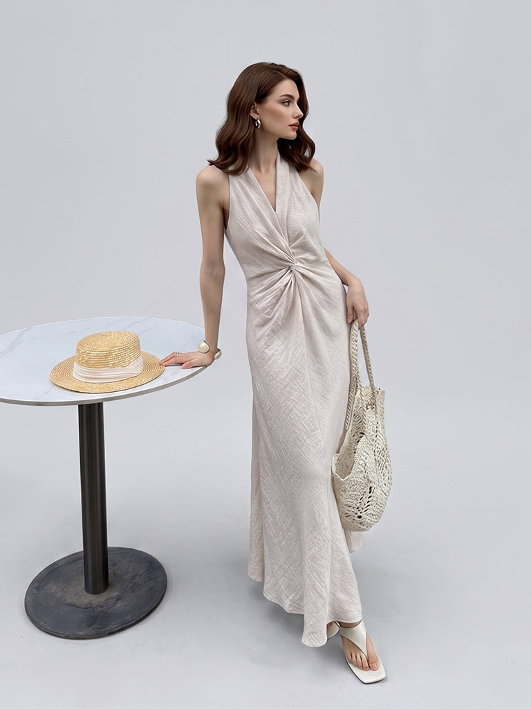 Halter Linen Maxi