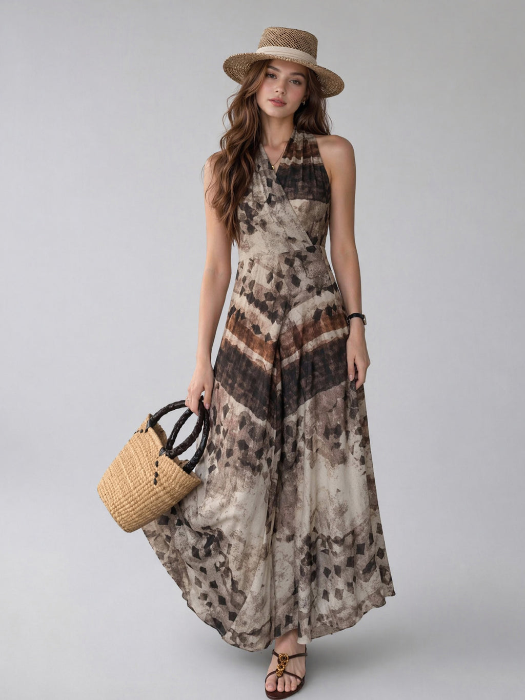 Watercolor Halter Dress