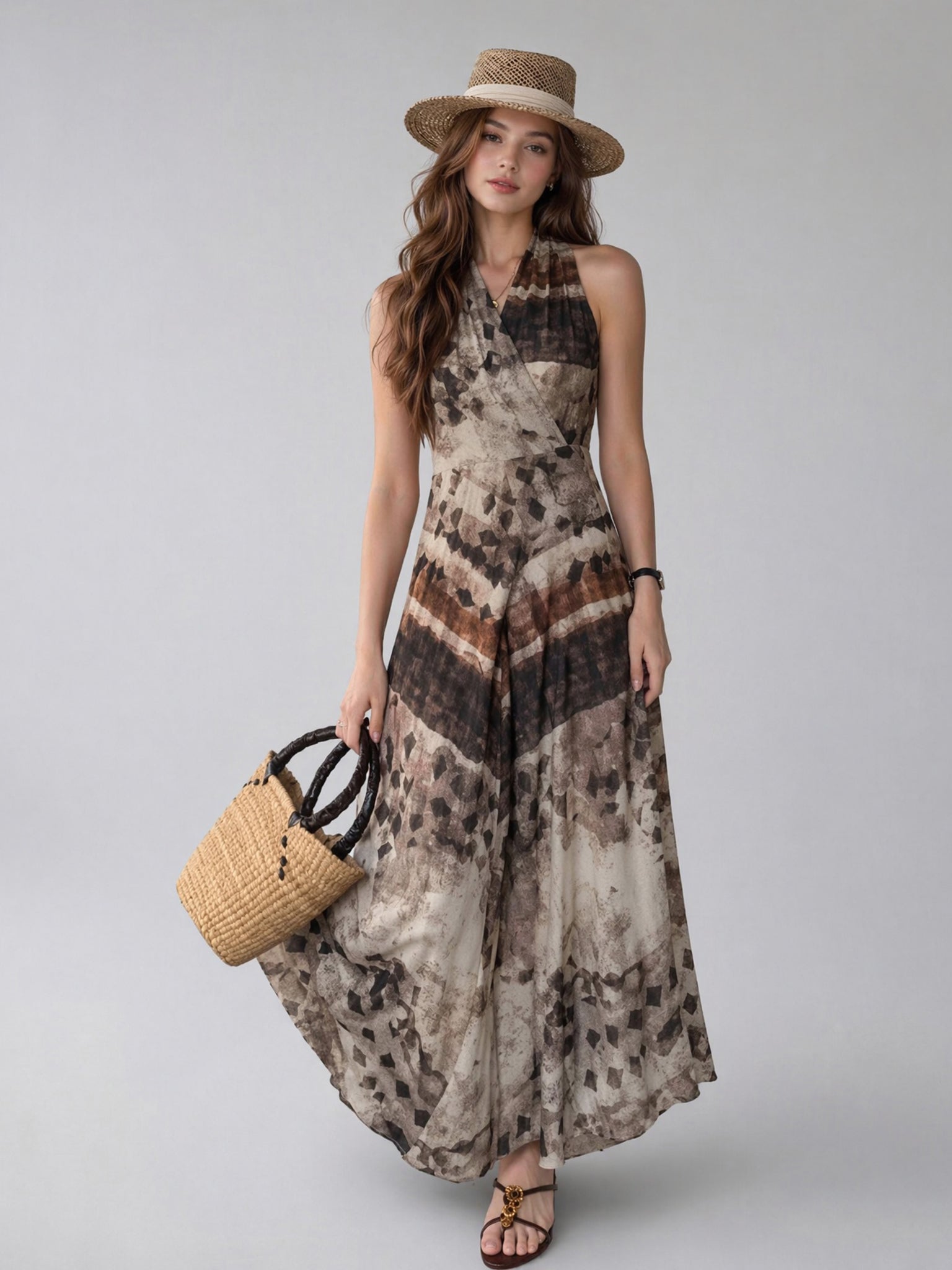 Watercolor Halter Dress