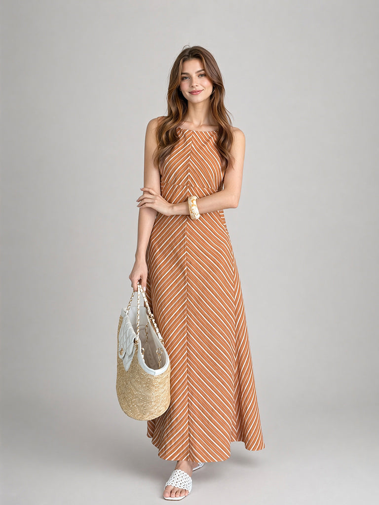 Sunset Stripe Maxi Dress