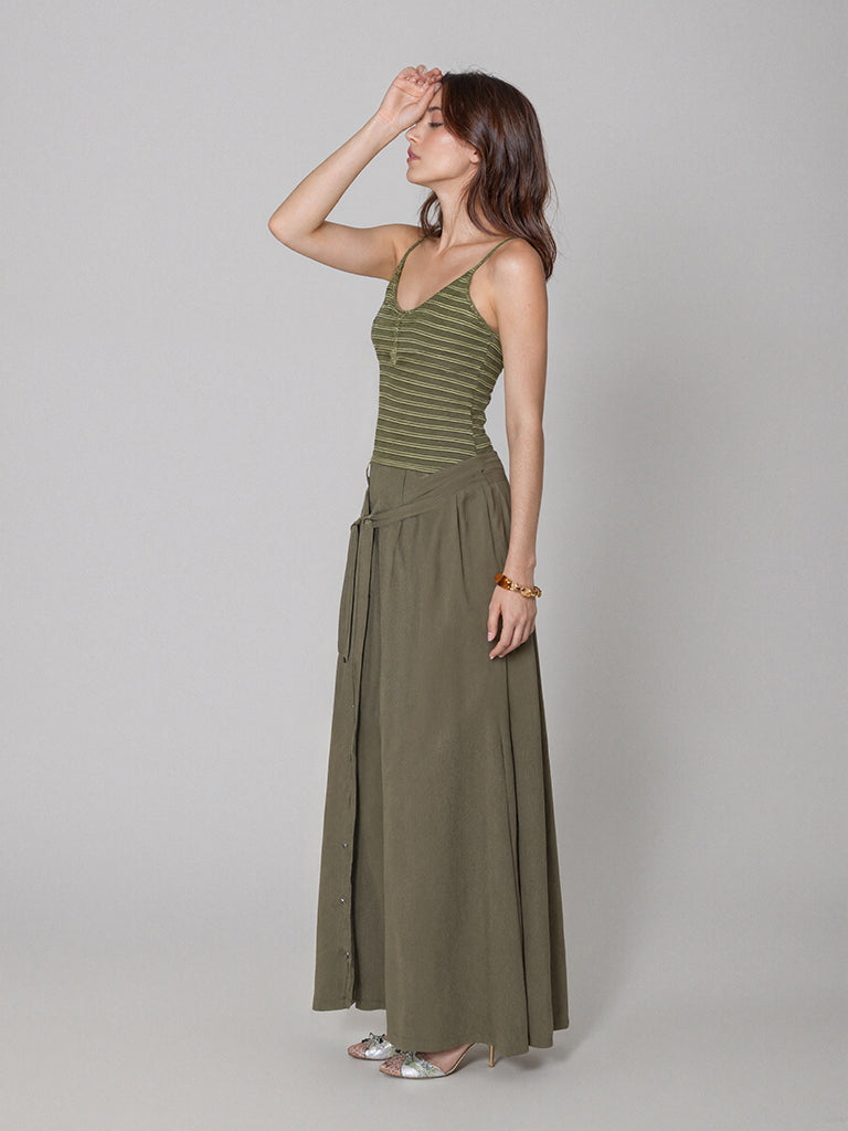 Olive Breeze Maxi Dress