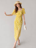 Floral Garden Dress-Yellow