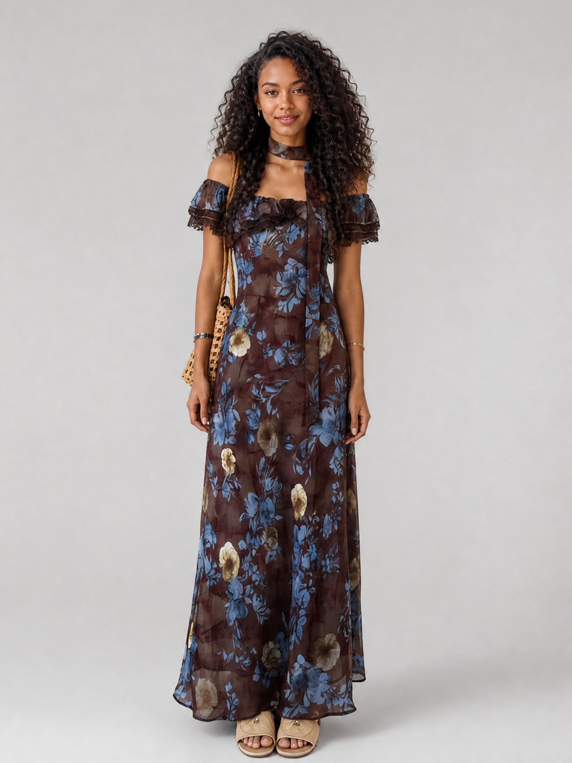 Moonlit Floral Maxi Dress