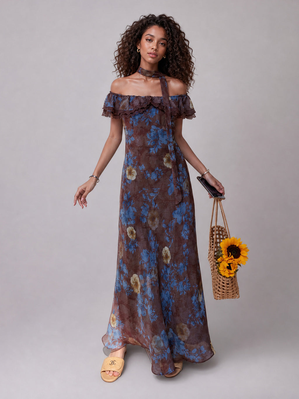 Moonlit Floral Maxi Dress