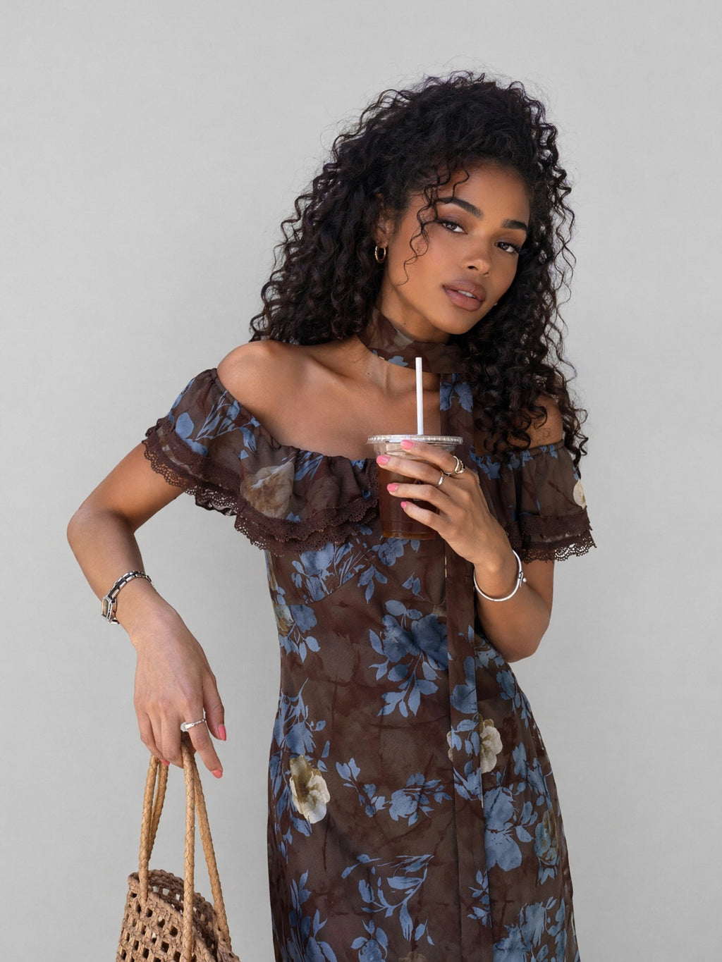 Moonlit Floral Maxi Dress