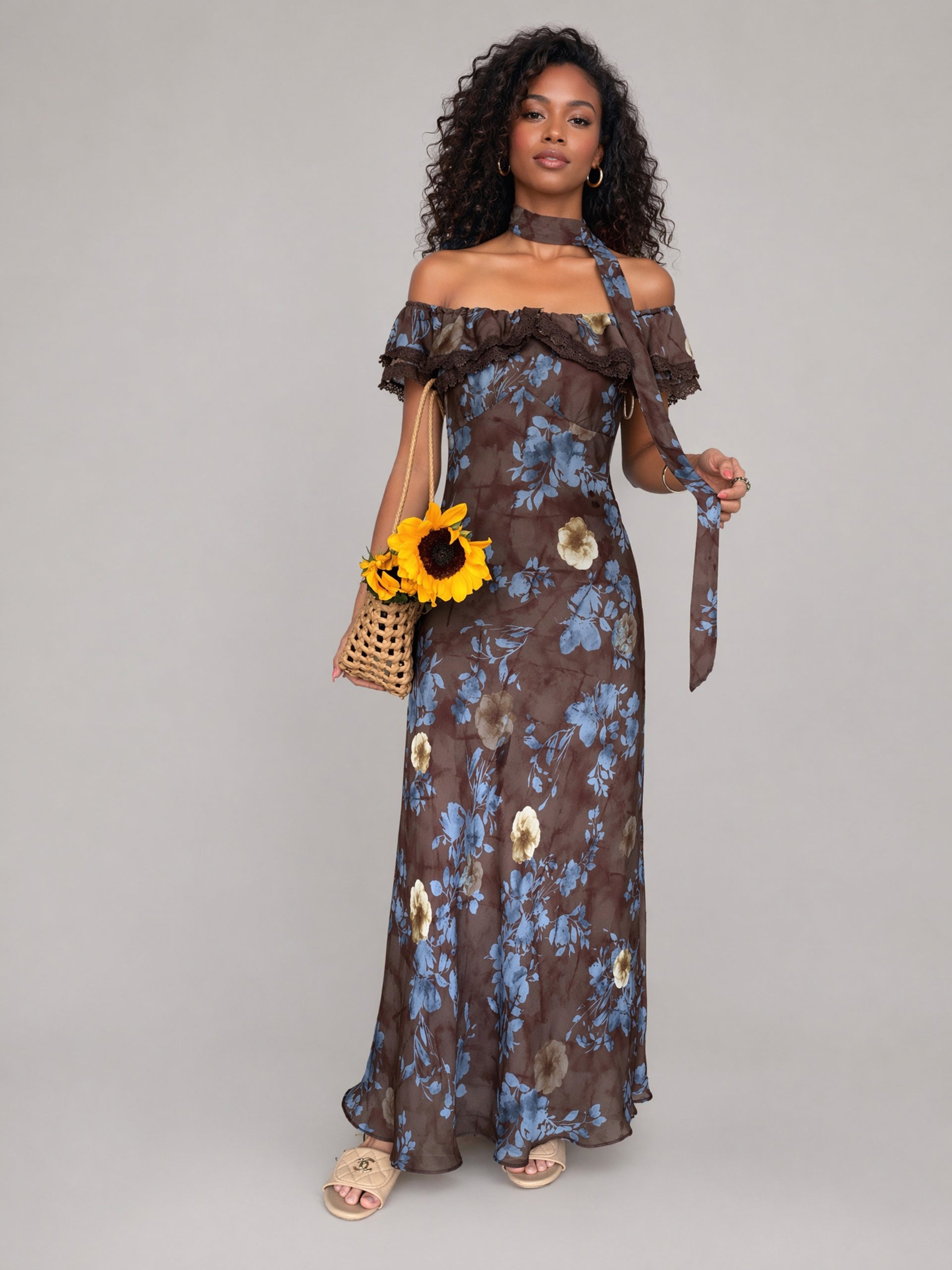 Moonlit Floral Maxi Dress
