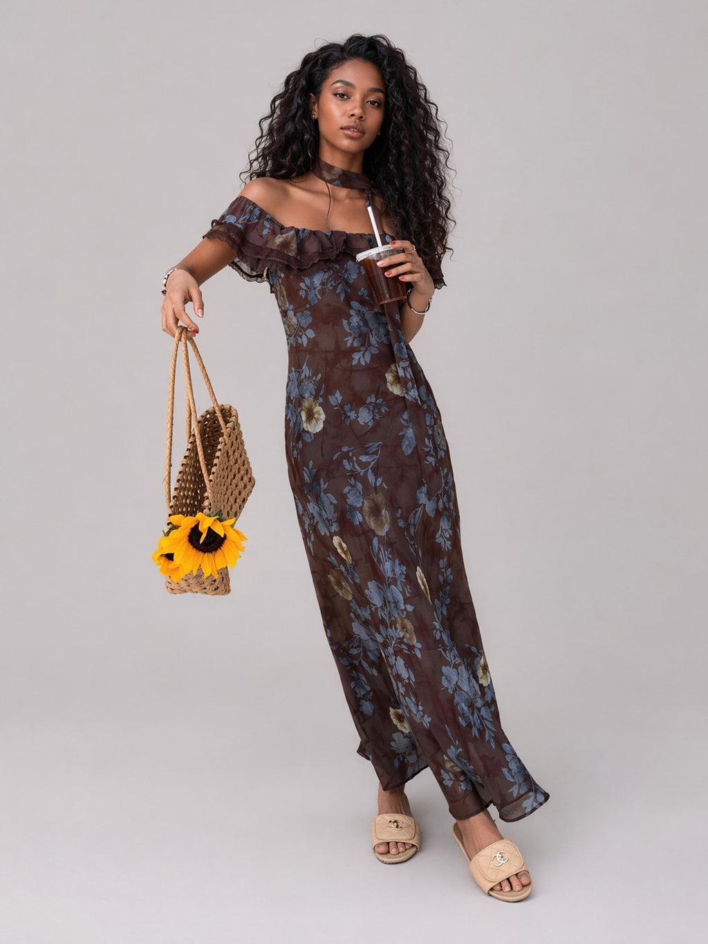 Moonlit Floral Maxi Dress