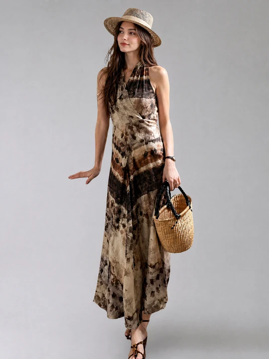 Watercolor Halter Dress