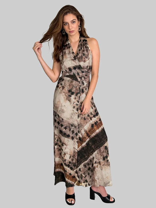 Watercolor Halter Dress