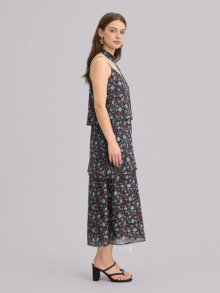 Chic Patterned Midi Dress