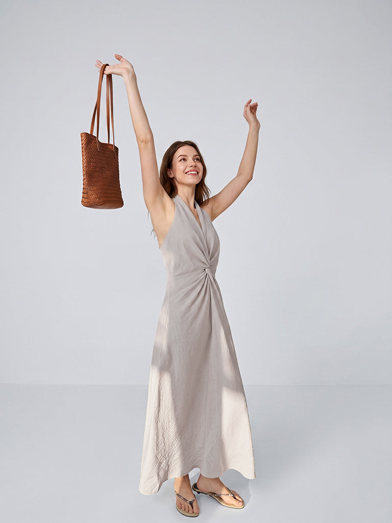 Halter Linen Maxi