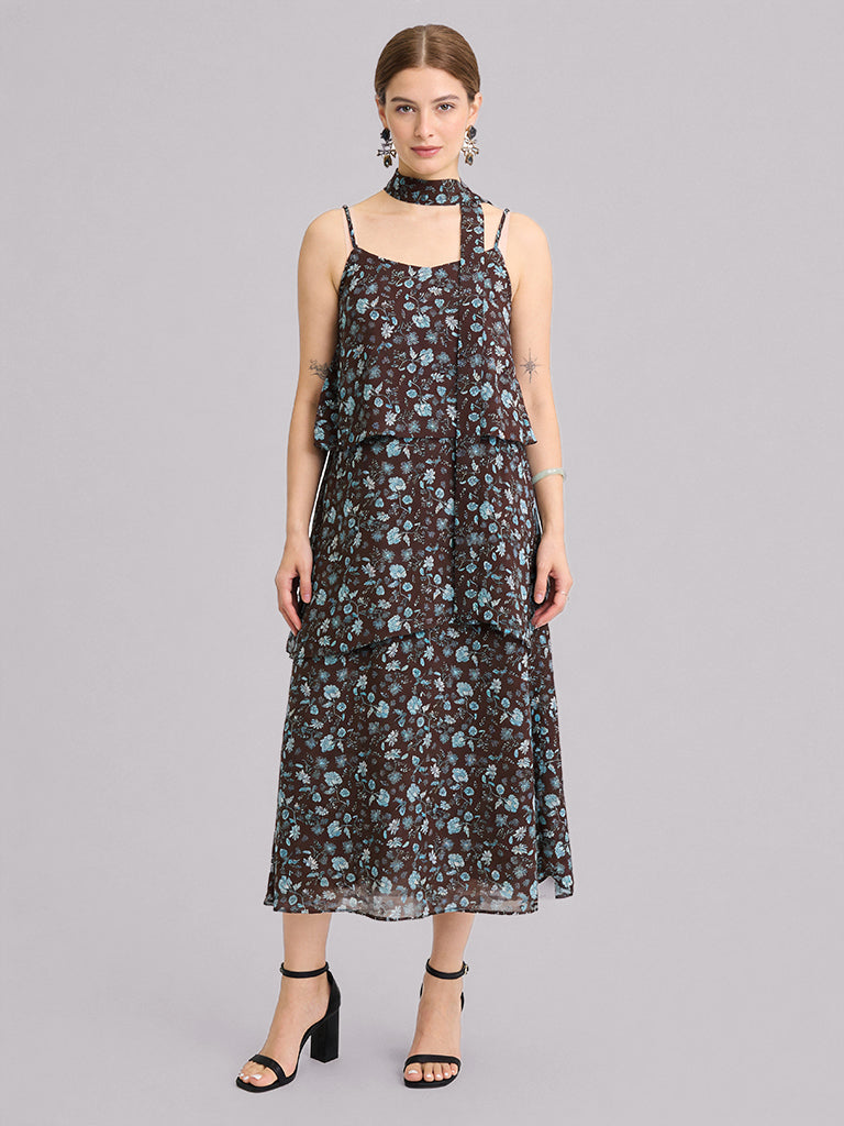Chic Patterned Midi Dress