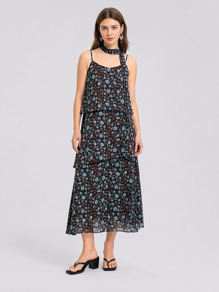 Chic Patterned Midi Dress