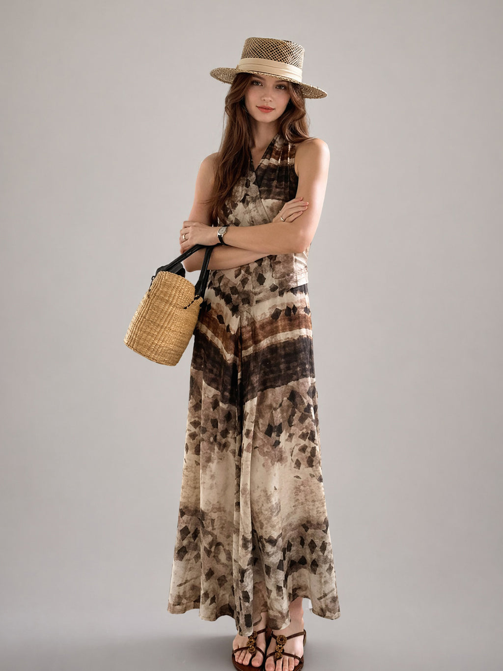 Watercolor Halter Dress