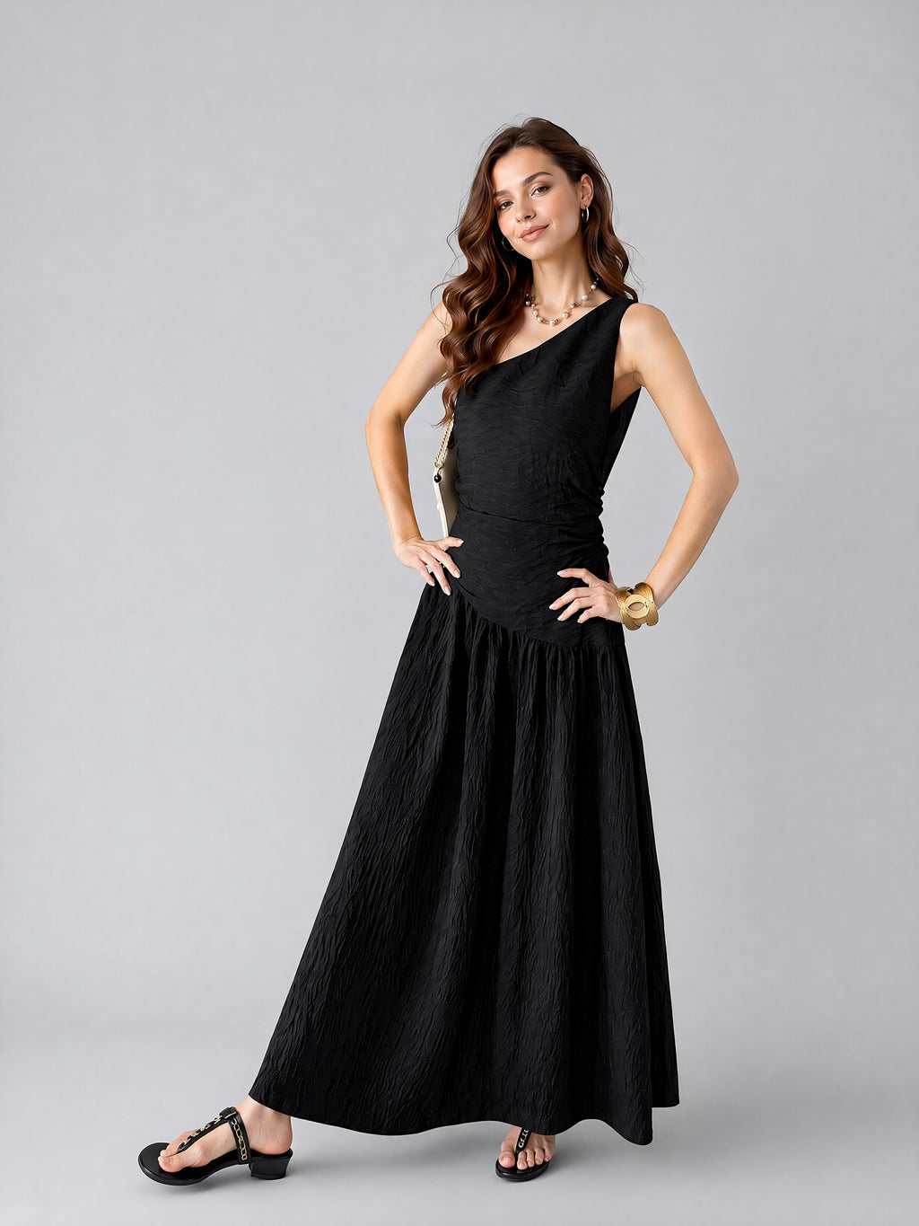 Midnight One-Shoulder Maxi