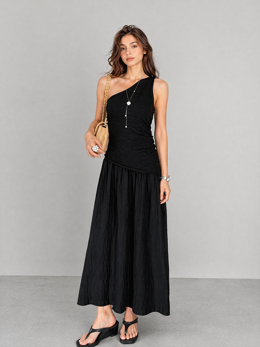 Midnight One-Shoulder Maxi