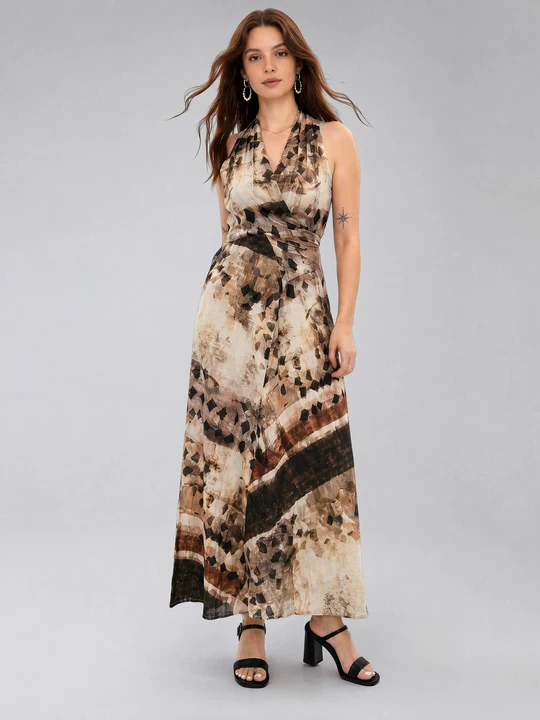 Watercolor Halter Dress