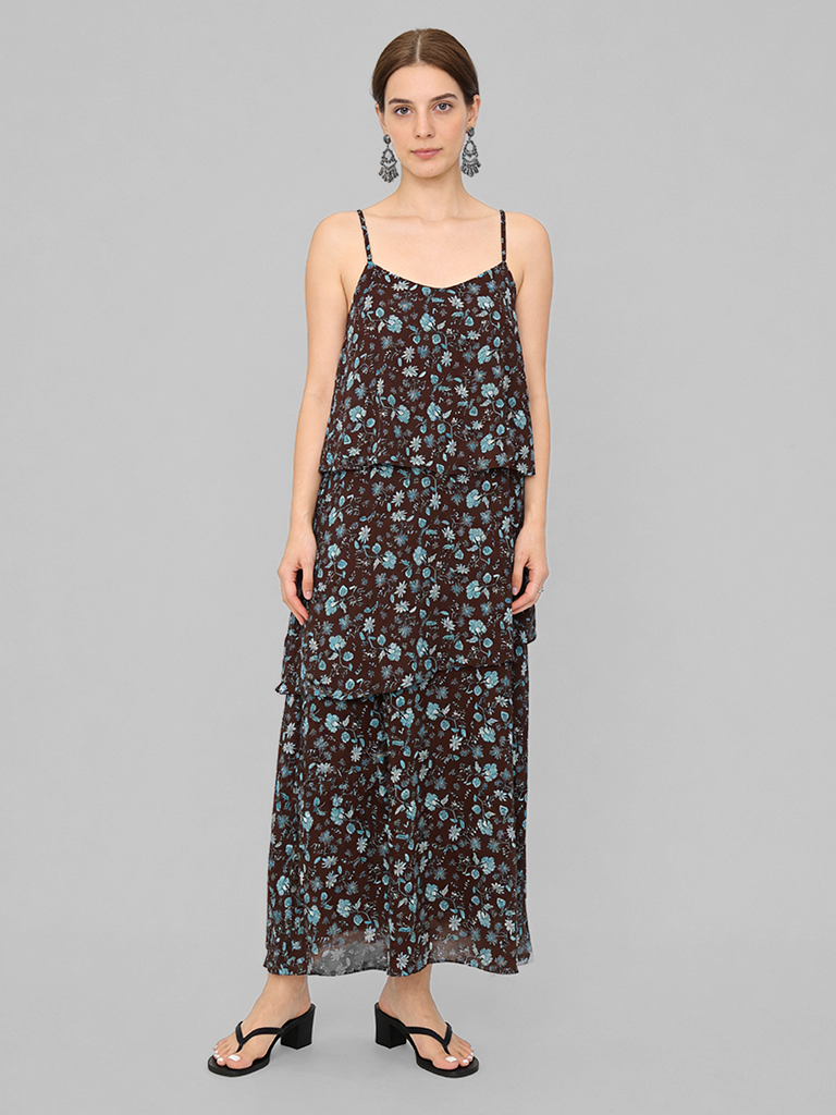 Chic Patterned Midi Dress