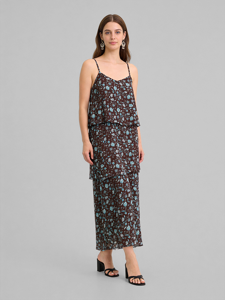Chic Patterned Midi Dress