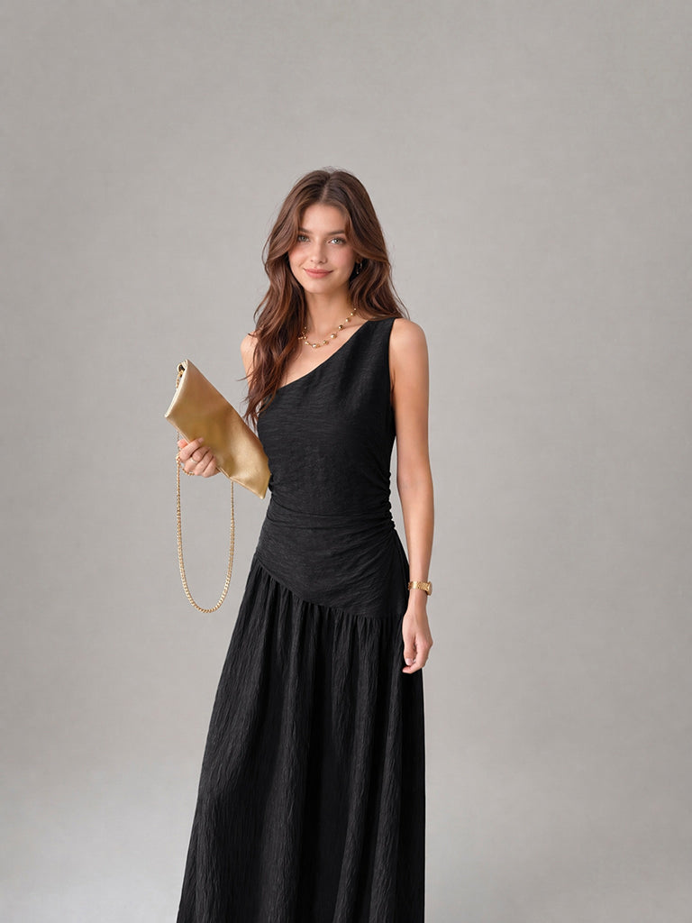 Midnight One-Shoulder Maxi