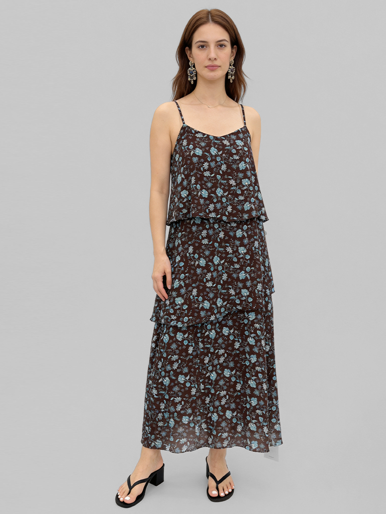 Chic Patterned Midi Dress
