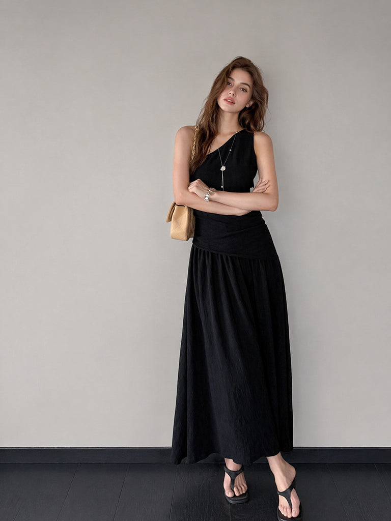 Midnight One-Shoulder Maxi